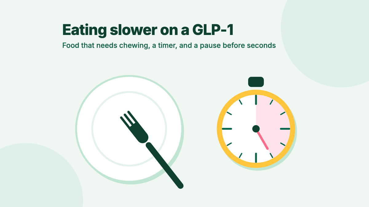 A plate with a fork laid down across it, beside a round kitchen timer.